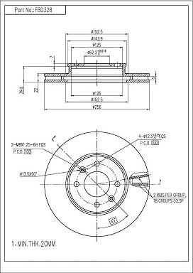 FI.BA FBD328 - Тормозной диск autospares.lv