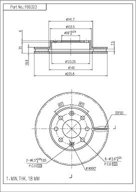 FI.BA FBD323 - Тормозной диск autospares.lv