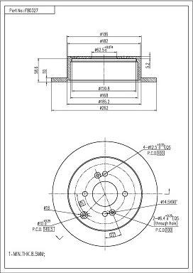 FI.BA FBD327 - Тормозной диск autospares.lv