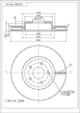 FI.BA FBD379 - Тормозной диск autospares.lv