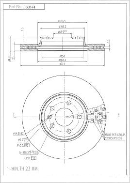 FI.BA FBD374 - Тормозной диск autospares.lv