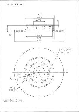 FI.BA FBD376 - Тормозной диск autospares.lv