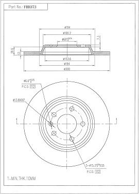 FI.BA FBD373 - Тормозной диск autospares.lv