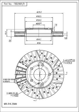 FI.BA FBD296R/H - Тормозной диск autospares.lv