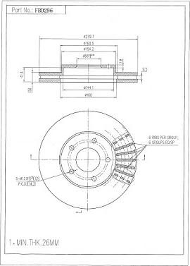 FI.BA FBD296 - Тормозной диск autospares.lv