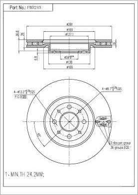 FI.BA FBD245 - Тормозной диск autospares.lv