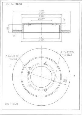 FI.BA FBD241 - Тормозной диск autospares.lv