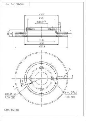 FI.BA FBD248 - Тормозной диск autospares.lv