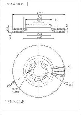 FI.BA FBD247 - Тормозной диск autospares.lv