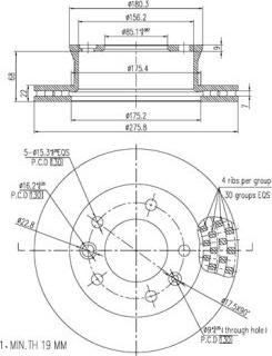 FI.BA FBD256 - Тормозной диск autospares.lv