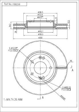 FI.BA FBD250 - Тормозной диск autospares.lv