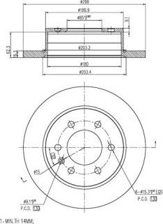 FI.BA FBD268 - Тормозной диск autospares.lv