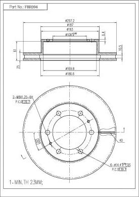 FI.BA FBD204 - Тормозной диск autospares.lv