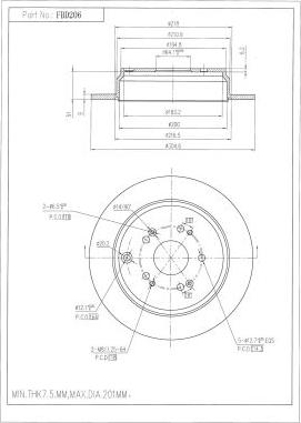 FI.BA FBD206 - Тормозной диск autospares.lv