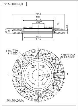 FI.BA FBD203L/H - Тормозной диск autospares.lv