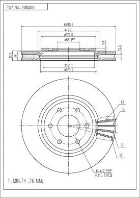 FI.BA FBD203 - Тормозной диск autospares.lv