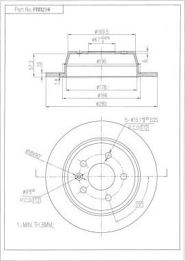 FI.BA FBD216 - Тормозной диск autospares.lv