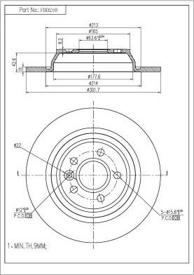 FI.BA FBD210 - Тормозной диск autospares.lv