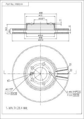 FI.BA FBD218 - Тормозной диск autospares.lv