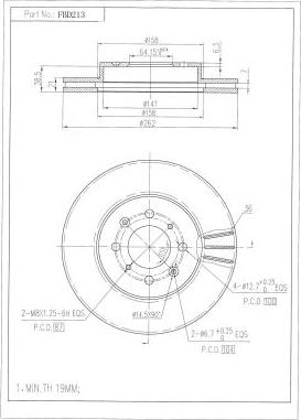 FI.BA FBD213 - Тормозной диск autospares.lv