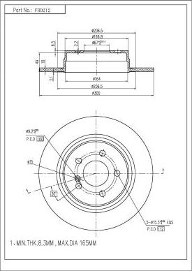 FI.BA FBD212 - Тормозной диск autospares.lv