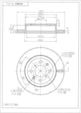 FI.BA FBD239 - Тормозной диск autospares.lv