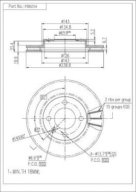 FI.BA FBD234 - Тормозной диск autospares.lv