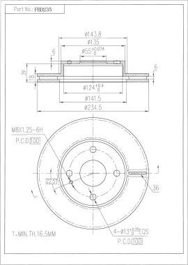 FI.BA FBD235 - Тормозной диск autospares.lv