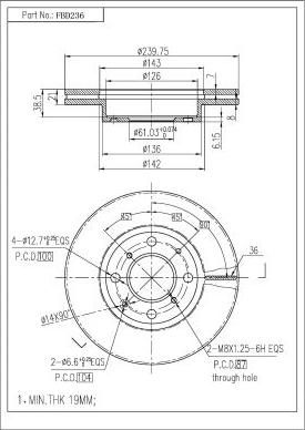 FI.BA FBD236 - Тормозной диск autospares.lv