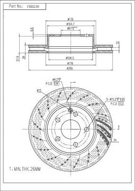 FI.BA FBD230 - Тормозной диск autospares.lv