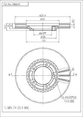 FI.BA FBD237 - Тормозной диск autospares.lv