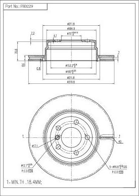 FI.BA FBD229 - Тормозной диск autospares.lv