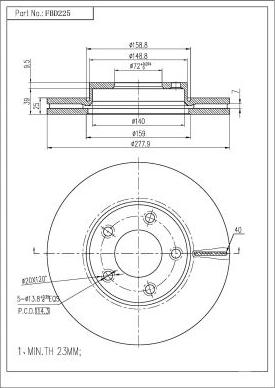 FI.BA FBD225 - Тормозной диск autospares.lv