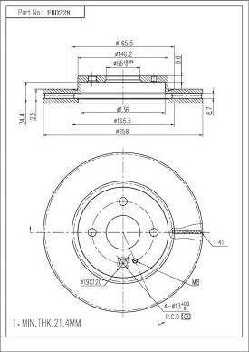 FI.BA FBD228 - Тормозной диск autospares.lv