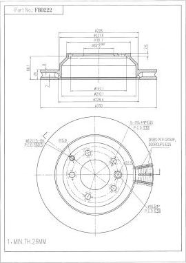 FI.BA FBD222 - Тормозной диск autospares.lv