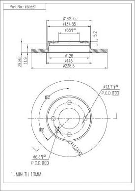 FI.BA FBD227 - Тормозной диск autospares.lv