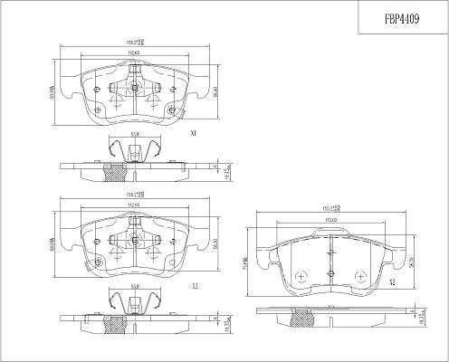 FI.BA FBP4409 - Тормозные колодки, дисковые, комплект autospares.lv