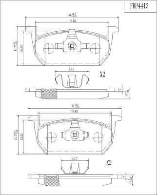 FI.BA FBP4413 - Тормозные колодки, дисковые, комплект autospares.lv