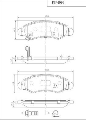 FI.BA FBP4096 - Тормозные колодки, дисковые, комплект autospares.lv