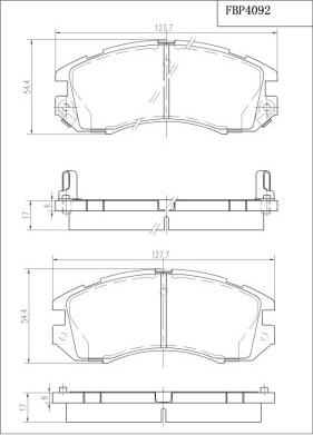 FI.BA FBP4092 - Тормозные колодки, дисковые, комплект autospares.lv