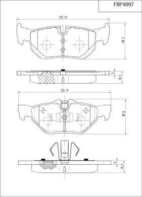 FI.BA FBP4097 - Тормозные колодки, дисковые, комплект autospares.lv