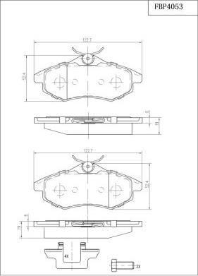 FI.BA FBP4053 - Тормозные колодки, дисковые, комплект autospares.lv