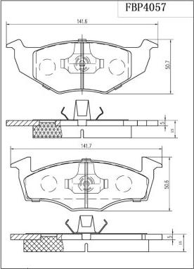 FI.BA FBP4057 - Тормозные колодки, дисковые, комплект autospares.lv