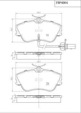 FI.BA FBP4064 - Тормозные колодки, дисковые, комплект autospares.lv