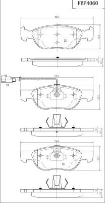 FI.BA FBP4060 - Тормозные колодки, дисковые, комплект autospares.lv