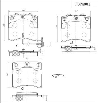 FI.BA FBP4001 - Тормозные колодки, дисковые, комплект autospares.lv