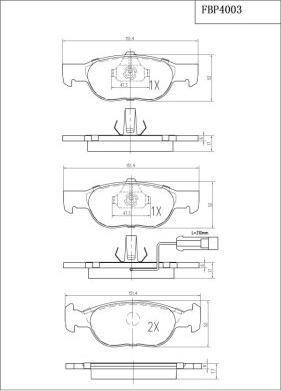 FI.BA FBP4003 - Тормозные колодки, дисковые, комплект autospares.lv