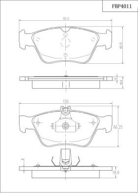 FI.BA FBP4011 - Тормозные колодки, дисковые, комплект autospares.lv