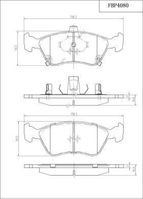 FI.BA FBP4080 - Тормозные колодки, дисковые, комплект autospares.lv