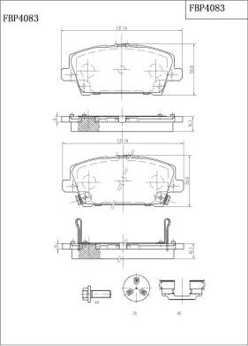 FI.BA FBP4083 - Тормозные колодки, дисковые, комплект autospares.lv